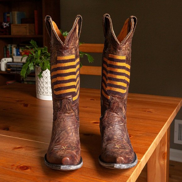 Old Gringo Eleanor Brass American Flag Cowboy Boots - Womens 5.5 B - Picture 8 of 9